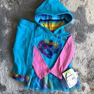 Truly Scrumptious blue rainbow 9 month two piece girl set